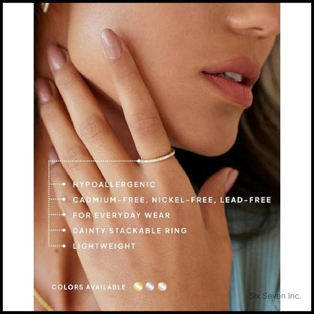 Elegant Stackable Eternity Ring Sterling Silver C… - image 5